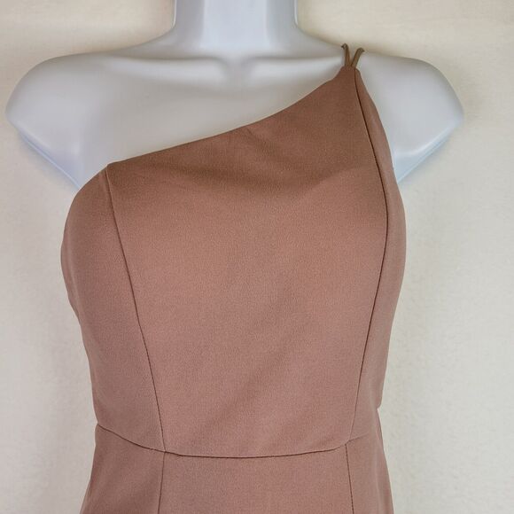 Hello Molly Womens One Shoulder SlitMidi Dress Size Small Pink Evening Party - Picture 2 of 10